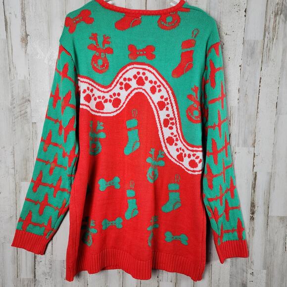 Cesar Holiday Ugly Sweater Red Green Size Large - Picture 6 of 10